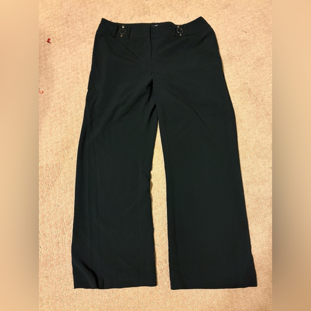 STYLE & COMPANY Classic Black Wide-Leg Stretch Trousers, Size: 14W
